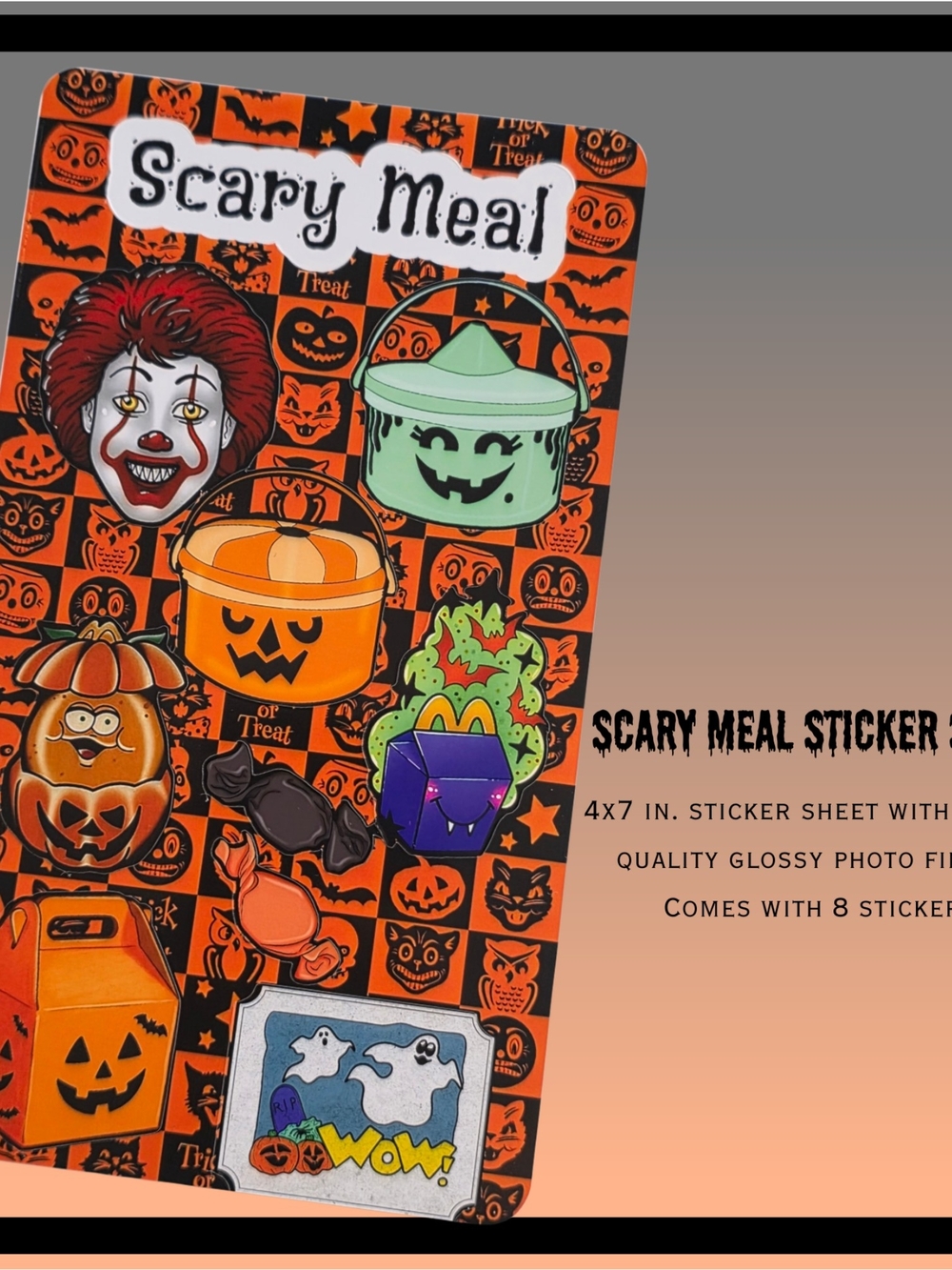 Scary Meal Halloween Sticker Sheet